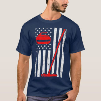 Curling American flagga curling T Shirt