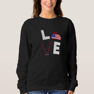 Curling American Flagga Usa Curler Broom Winter Ic T Shirt