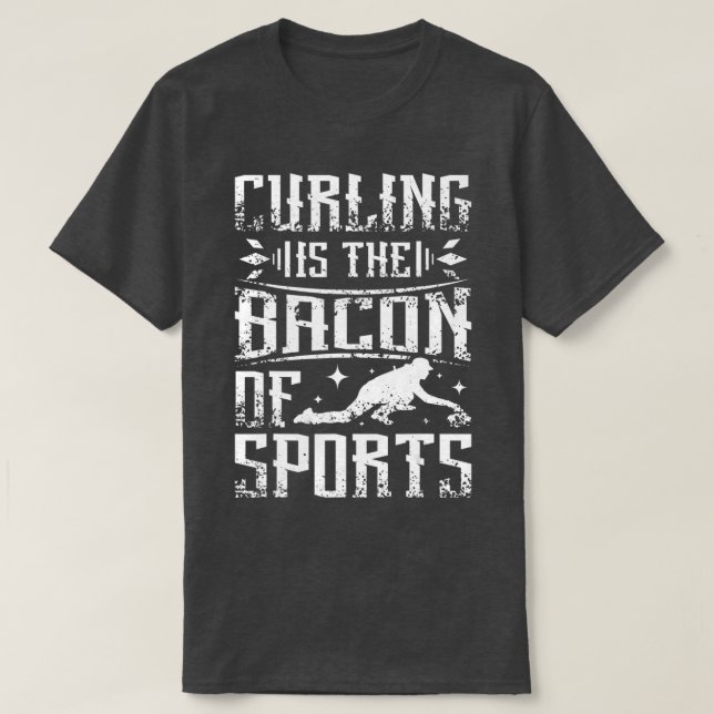 Curling är bakon för sport t shirt (Design framsida)