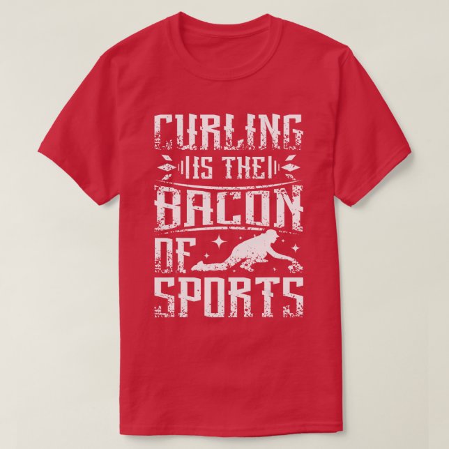 Curling är bakon för sport t shirt (Design framsida)