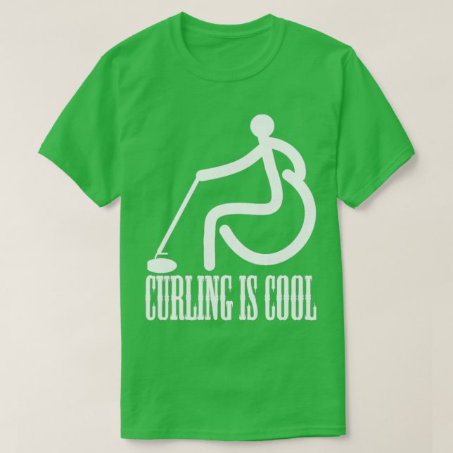 Curling är Coola Dag Paralympics Curling Shirt T Shirt (Design framsida)