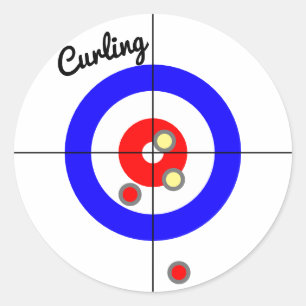 Curling är roligt runt klistermärke