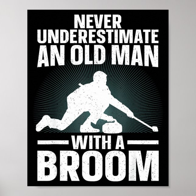 Curling Art For Grandpa Men Curling Srt Curling Lo Poster (Framsidan)