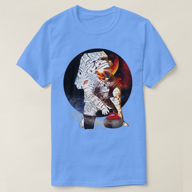 Curling astronaut 2 t shirt (Design framsida)