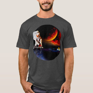 Curling astronaut t shirt
