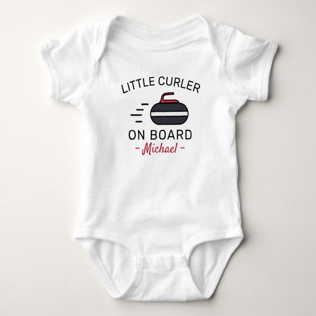 Curling Baby - Little Curler on Board - Curler T Shirt (Framsida)