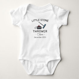 Curling Baby Tillkännagivande Liten Sten Kaster T Shirt