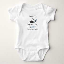 Curling Bebis Tillkännagivande Mjölk Sedan Lock -  T Shirt