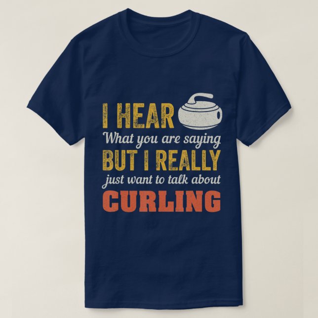 Curling Curler Broom Precision Sport Rink Curling  T Shirt (Design framsida)