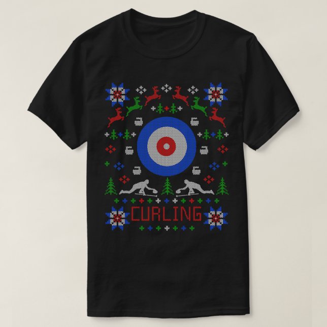 Curling Fläkt jul - uggla jul - sötare Curle T Shirt (Design framsida)