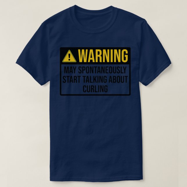 Curling Funny Warning T Shirt (Design framsida)