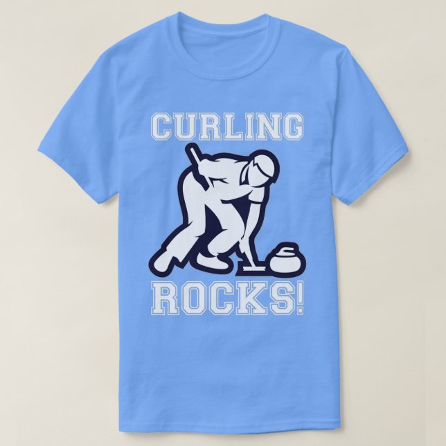 Curling Gifts for Curlers Curling Sten Funny Gag T Shirt (Design framsida)