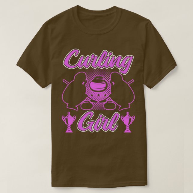 Curling Girl Funny Curling Gift T Shirt (Design framsida)