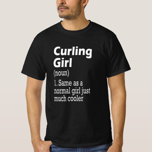 Curling Girl T Shirt (Framsida)