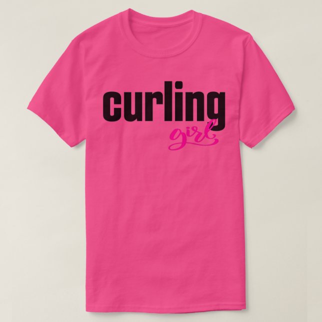 Curling Girl Winter Sports 2 T Shirt (Design framsida)