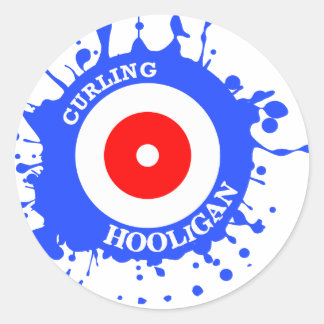 Curling Hooligan Runt Klistermärke