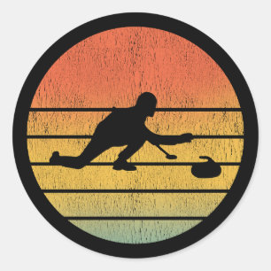 Curling Ice sport Stone Broom Runt Klistermärke