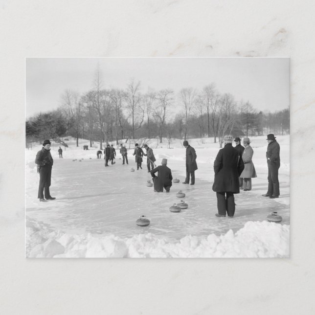 Curling in Central Park, 1906 Vykort (Framsida)