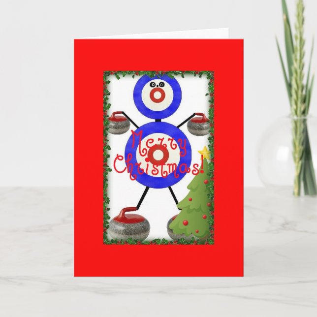 Curling jul-Tecknad Helgkort (Framsida)