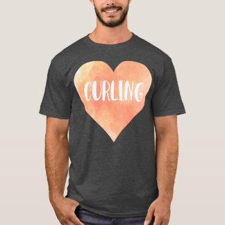 Curling kärlek hjärta t shirt