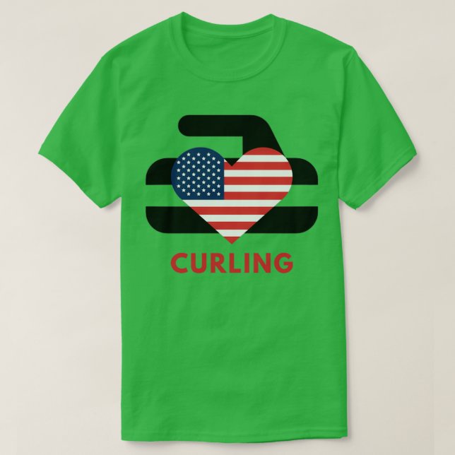 Curling Kärlek USA T Shirt (Design framsida)