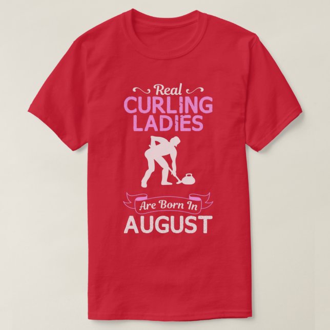 Curling Ladie August-finare design för gift T Shirt (Design framsida)