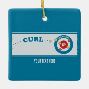 Curling lakan Curling-stenar Julgransprydnad Keramik