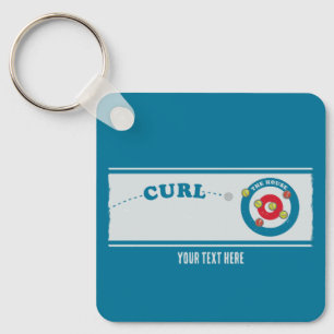 Curling lakan Curling-stenar Nyckelring