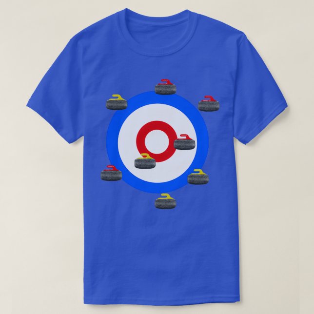 Curling lakan med Sten och bommar T Shirt (Design framsida)