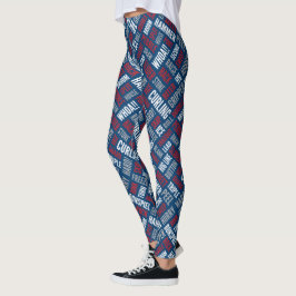 Curling Lingo Leggings - Rött, vitt och blått
