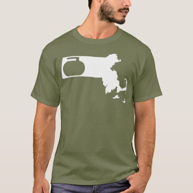Curling Massachusetts T Shirt (Framsida)