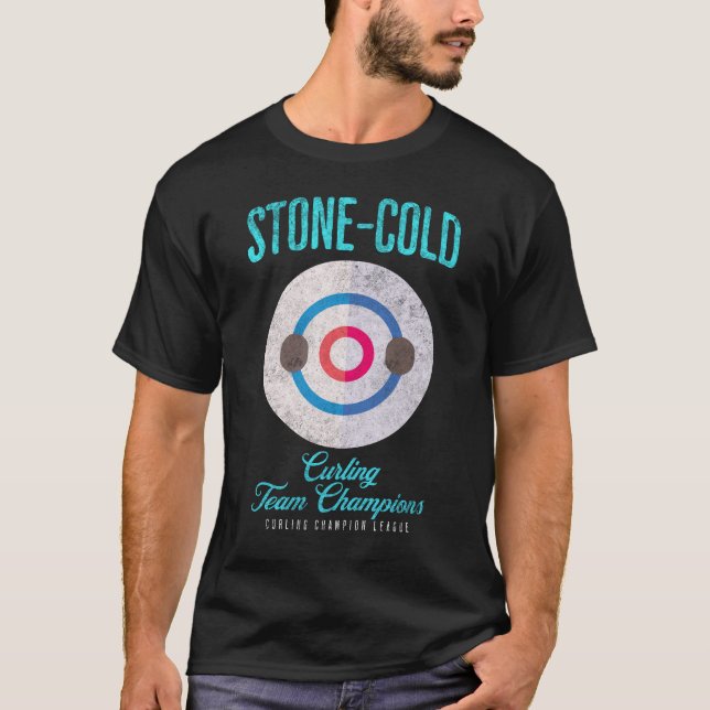 Curling med Kall-stift T Shirt (Framsida)