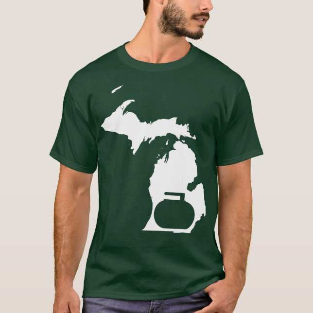 Curling Michigan T Shirt (Framsida)