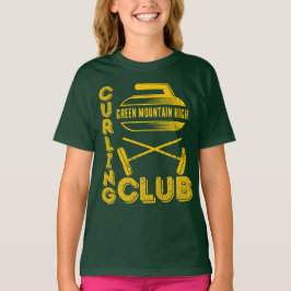 Curling namn på skolklubbsteam t shirt