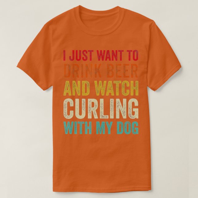 Curling och min Hund Funny Curling Fläkt-gigapixel T Shirt (Design framsida)