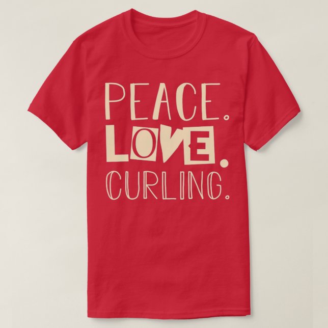 Curling Peace kärlek, kurva 2 T Shirt (Design framsida)