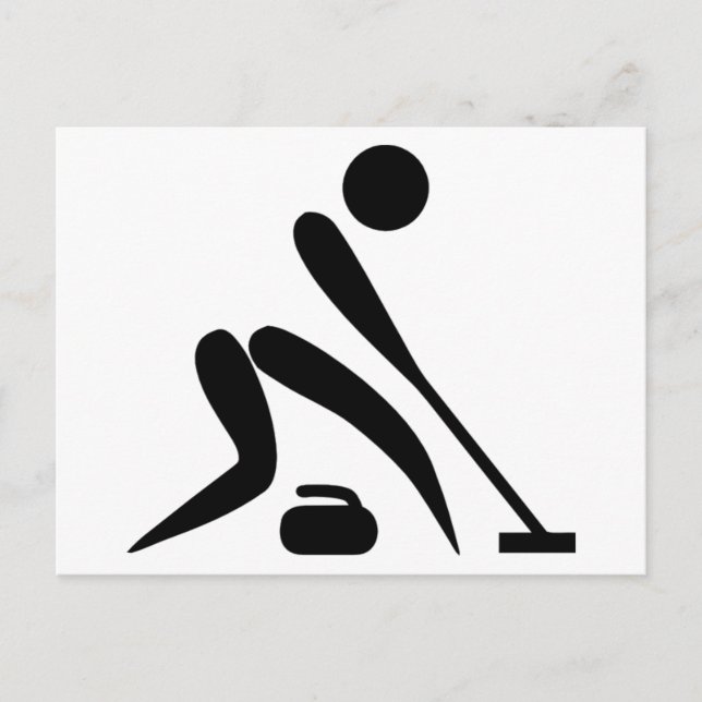 Curling Pictogram Vykort (Framsida)