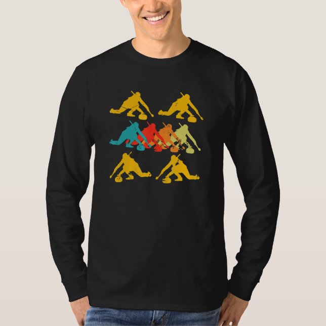 Curling Player Crew Team Coach Stones Winter Ice S T Shirt (Framsida)