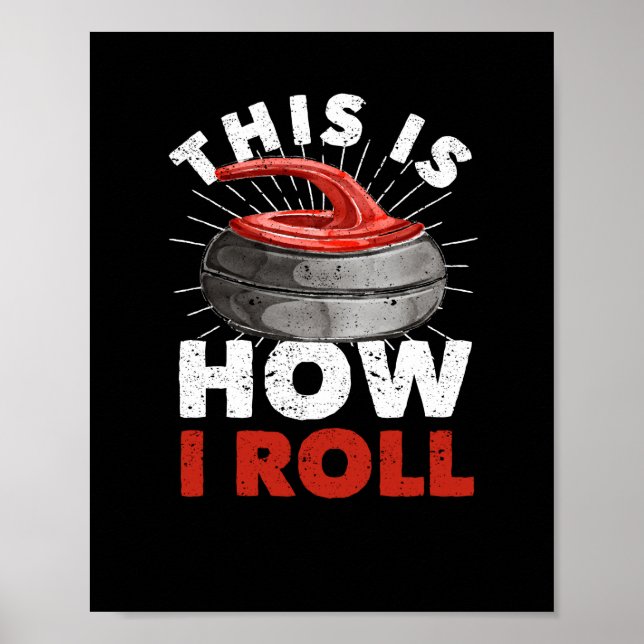 Curling Player Fläkt Winter Sports Curler Poster (Framsidan)