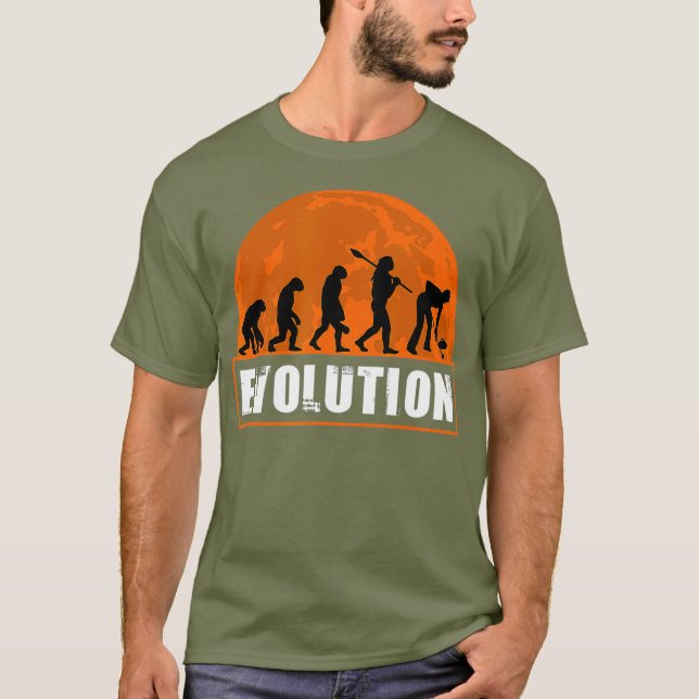 Curling Player Funny Curler Human Evolution T Shirt (Framsida)