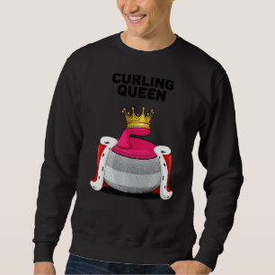 Curling Queen Girls Curling Team Player Womens Cur Lång Ärmad Tröja