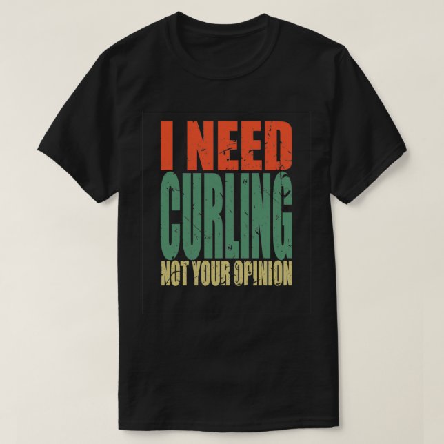 Curling Say Funny T Shirt (Design framsida)