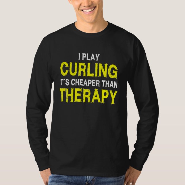 curling saying curling curling player t shirt (Framsida)