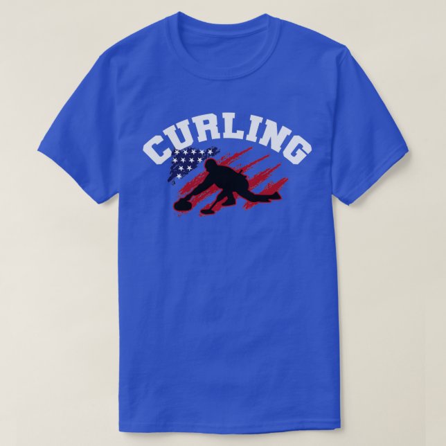 Curling Sports Älskare T Shirt (Design framsida)