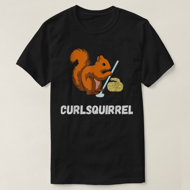 Curling Squirrels Curler Rodent Winter Sport Gifts T Shirt (Design framsida)