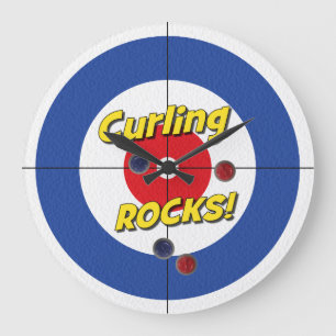 "Curling STEN!" Curlers klocka - (blå)
