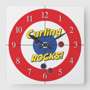 "Curling STEN!" Curlers klocka - (Röd)