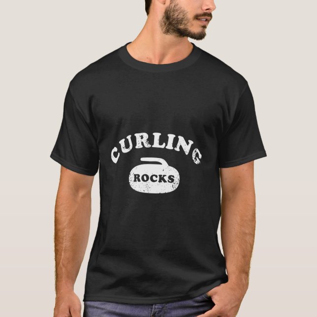 Curling Sten Curling Stone T Shirt (Framsida)