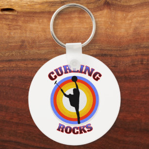 Curling Sten Nyckelring