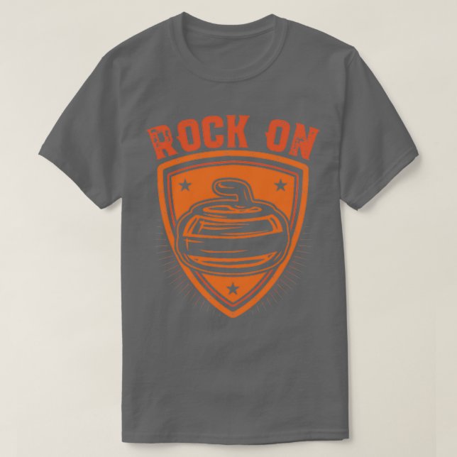 Curling Sten På kurning av spel i kurvor T Shirt (Design framsida)